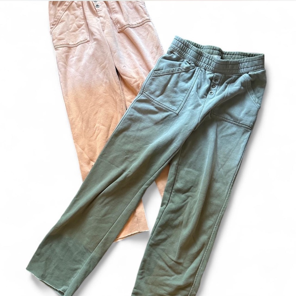 Urban Outfitters green and orange ombre cotton dyed wide leg sweatpants bundle - Picture 2 of 4